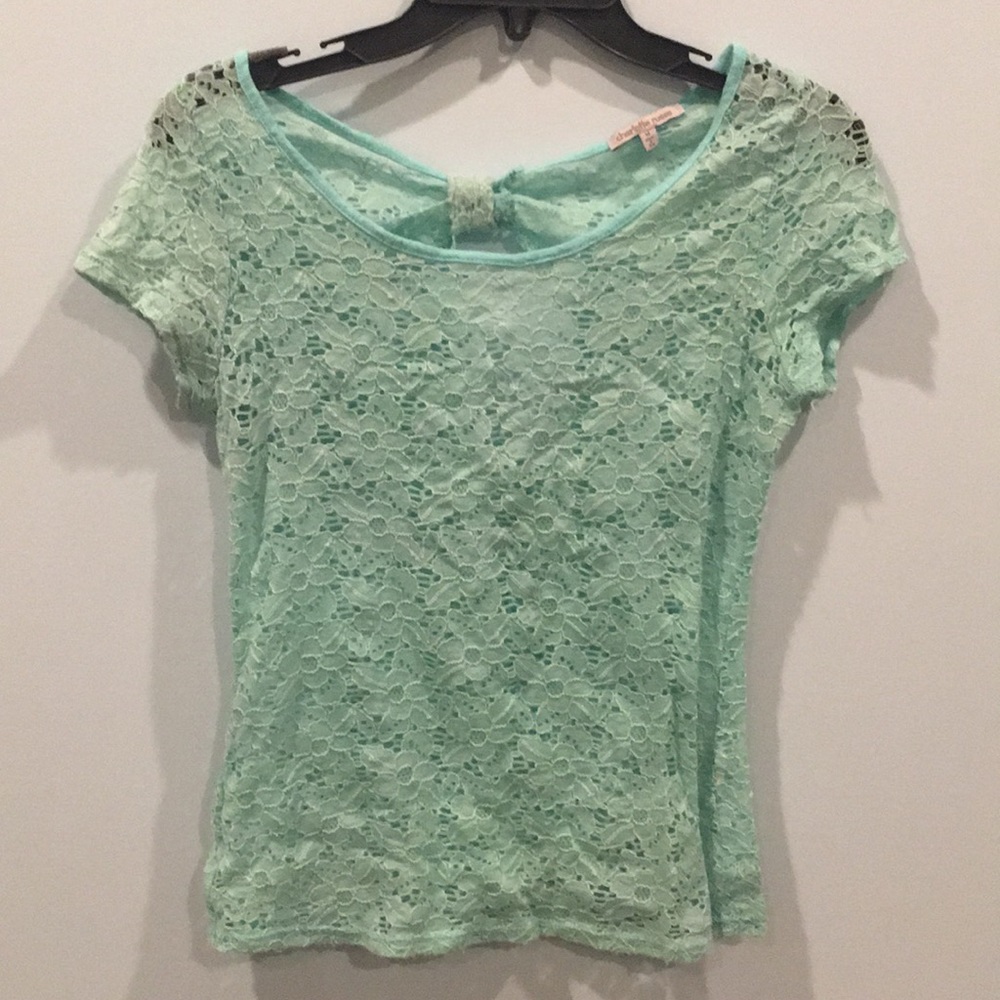 Charlotte Russe blue lace shirt